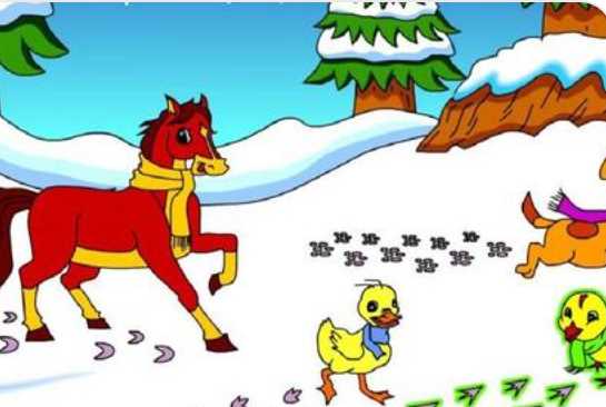 大象在雪地里踩的脚印像什么,动物的脚印在雪地里像什么图片图3