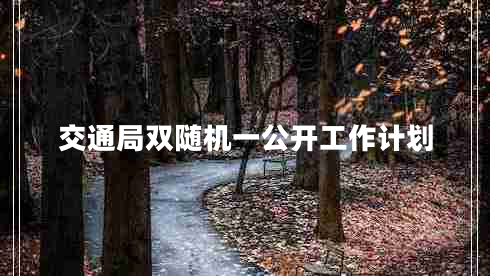 交通局双随机一公开工作计划