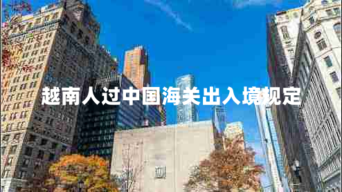 越南人过中国海关出入境规定