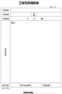 关于工程罚款的通知(工程罚款通知)