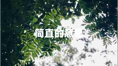 简直的意思