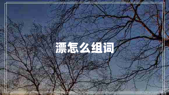 漂怎么组词