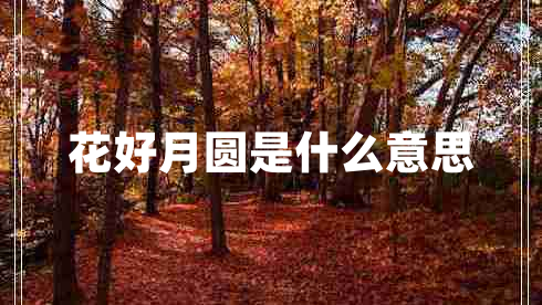 花好月圆是什么意思