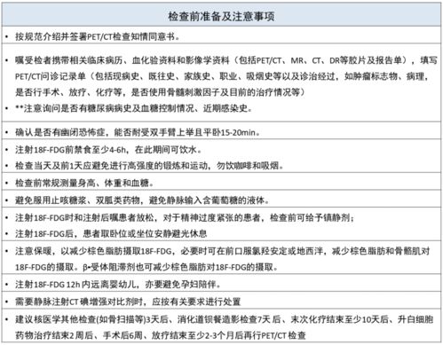注意事项,检查,pectct