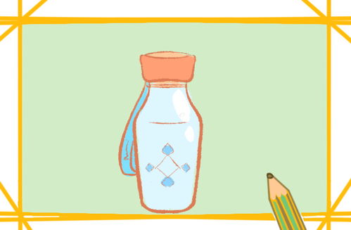 水瓶养花的简笔画