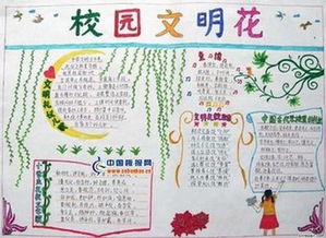 文明校园养花育心手抄报