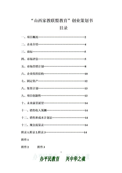 教学创新创业计划书