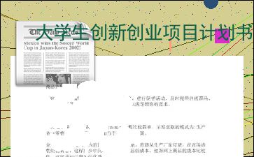 大学生创新创业公益性项目计划书