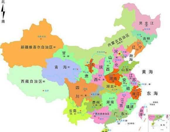 江西省在中国的位置图