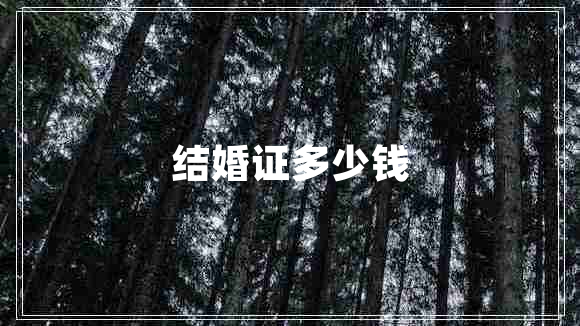 结婚证多少钱