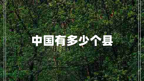 中国有多少个县