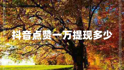 抖音点赞一万提现多少