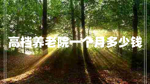 高档养老院一个月多少钱