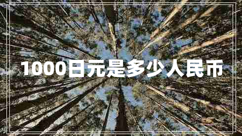 1000日元是多少人民币