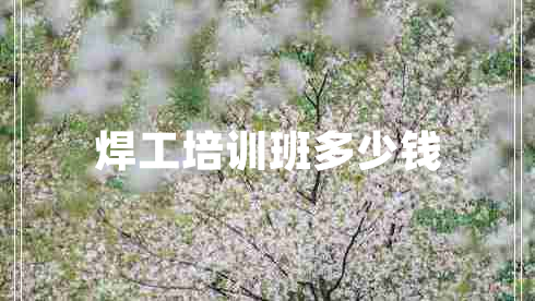 焊工培训班多少钱