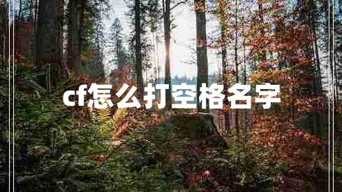 cf怎么打空格名字
