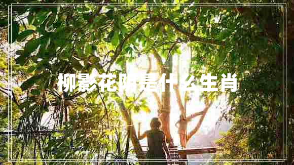柳影花阴是什么生肖