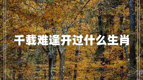 千载难逢开过什么生肖
