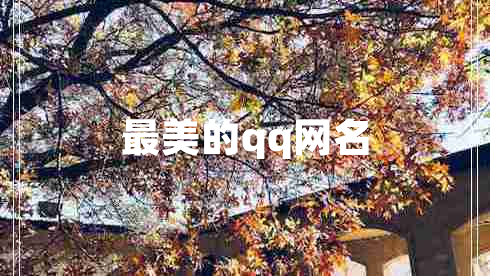 最美的qq网名