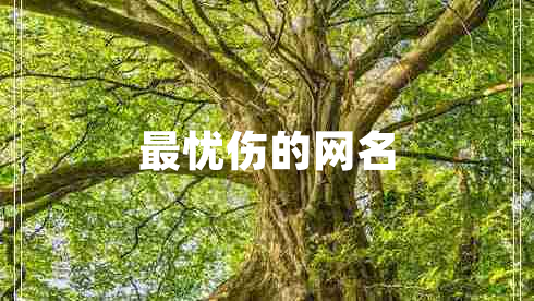 最忧伤的网名