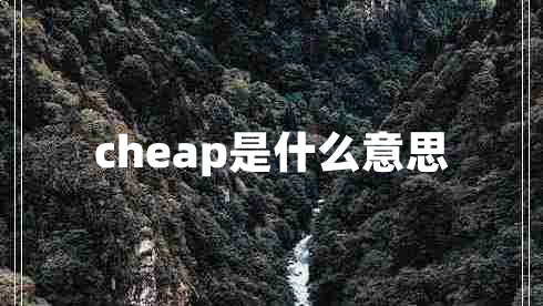 cheap是什么意思