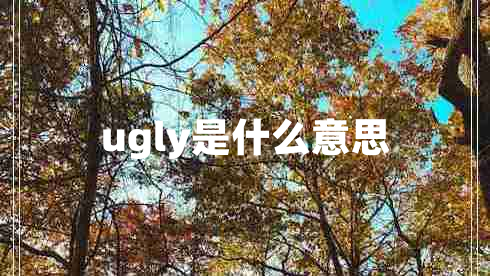 ugly是什么意思