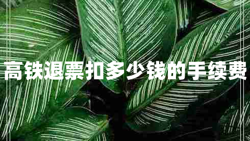 高铁退票扣多少钱的手续费