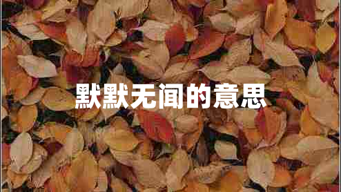 默默无闻的意思