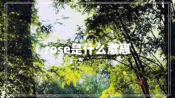 rose是什么意思