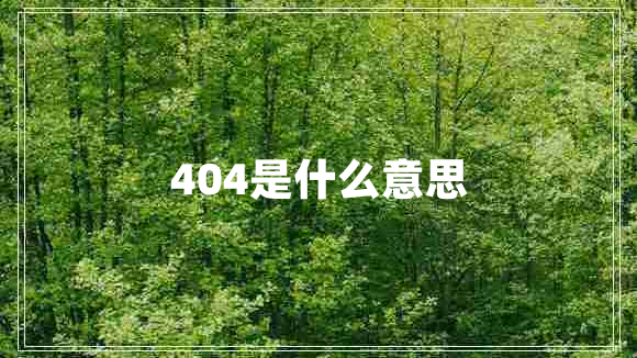 404是什么意思