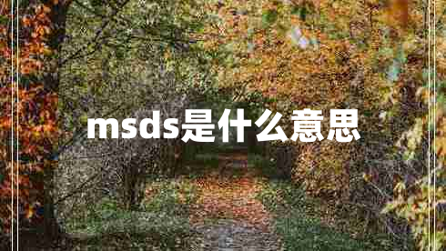 msds是什么意思