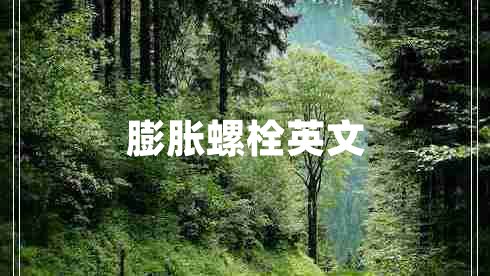 膨胀螺栓英文