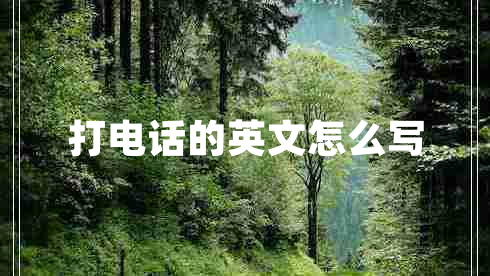 打电话的英文怎么写