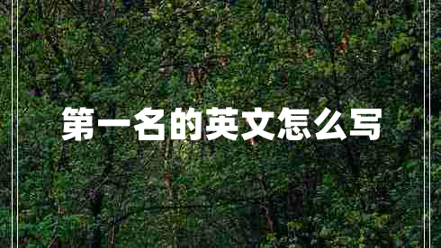 第一名的英文怎么写