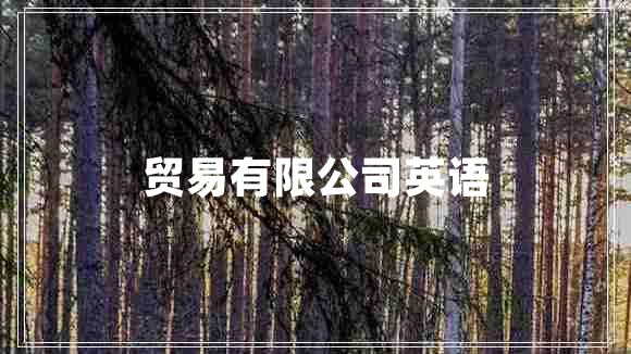 贸易有限公司英语