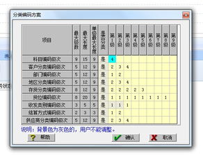 用友软件会计科目编码表