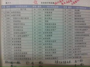 常用会计科目参照表格