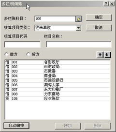 明细账,适用于,会计科目,多栏式