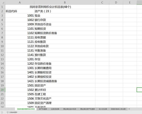商会非盈利机构会计科目