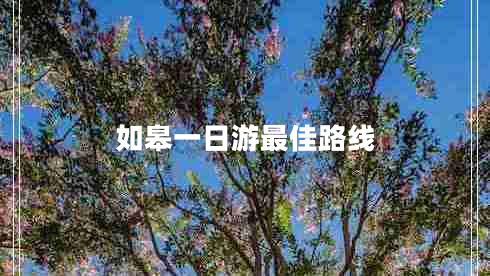 如皋一日游最佳路线