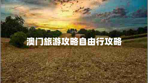 澳门旅游攻略自由行攻略