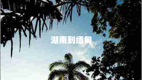 湖南到缅甸 湖南到缅甸