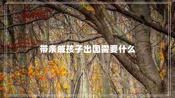 带亲戚孩子出国需要什么 带亲戚孩子出国需要什么