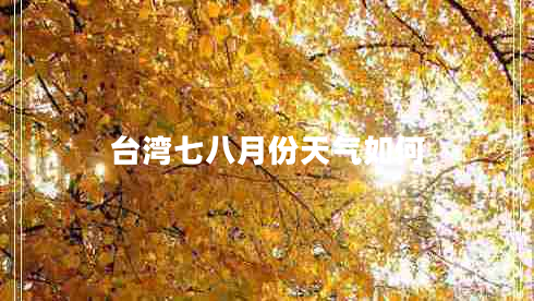 台湾七八月份天气如何