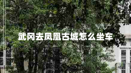 武冈去凤凰古城怎么坐车
