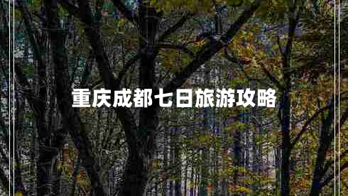重庆成都七日旅游攻略