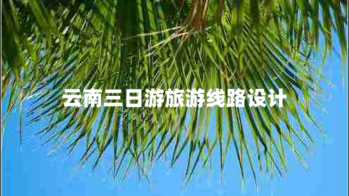 云南三日游旅游线路设计