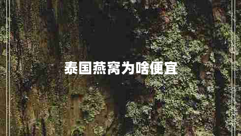泰国燕窝为啥便宜