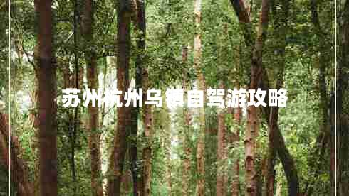 苏州杭州乌镇自驾游攻略