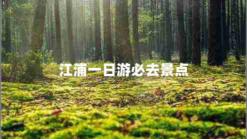 江浦一日游必去景点